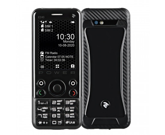 2E მობილური ტელეფონი E240 POWER Dual SIM შავი