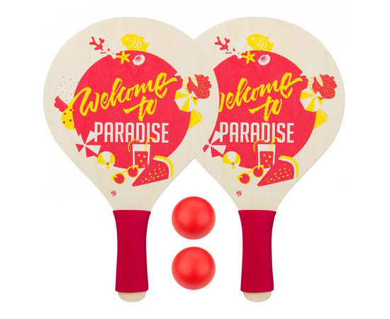 სანაპიროს ჩოგბურთის ნაკრები SCHREUDERS FOAM GRIP PARADISE 63BE ყვითელი / წითელი