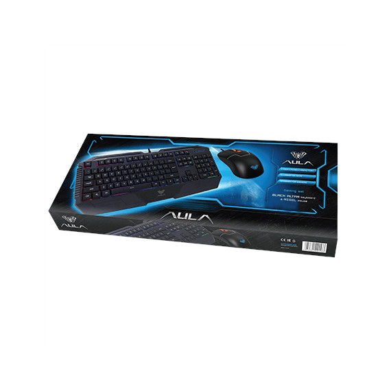 კლავიატურა-Aula Gaming Set Black Altar Gaminh Keyboard and Rigel Gaming Mouse, 3 image