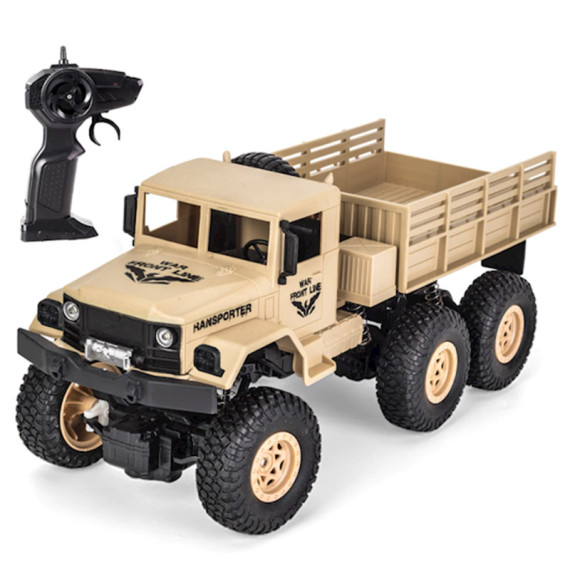სათამაშო მანქანა JJRC Q69 2.4G Six-wheeled RC Military Truck Yellow, 2 image