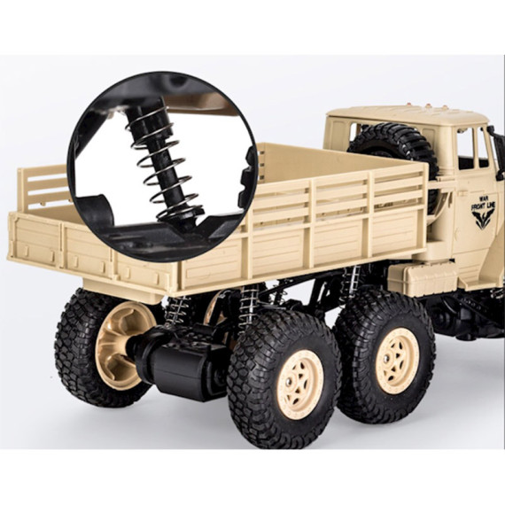 სათამაშო მანქანა JJRC Q69 2.4G Six-wheeled RC Military Truck Yellow, 3 image