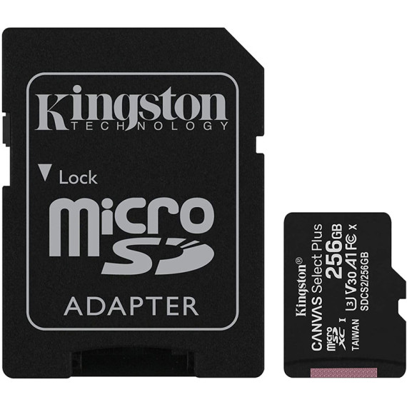 Kingston მეხსიერების ბარათი 256GB microSDXC C10 UHS-I R100 SDCS2/256GB