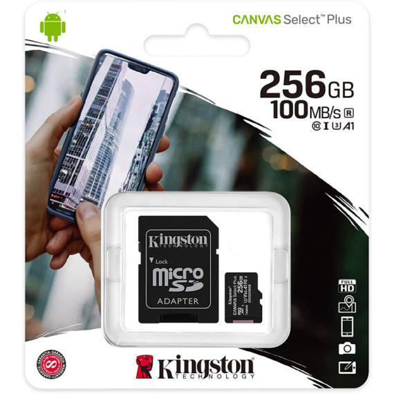 Kingston მეხსიერების ბარათი 256GB microSDXC C10 UHS-I R100 SDCS2/256GB, 3 image
