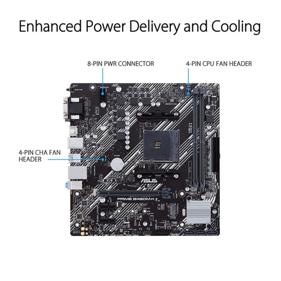 Asus დედა დაფა PRIME_B450M-K_II, 2 image