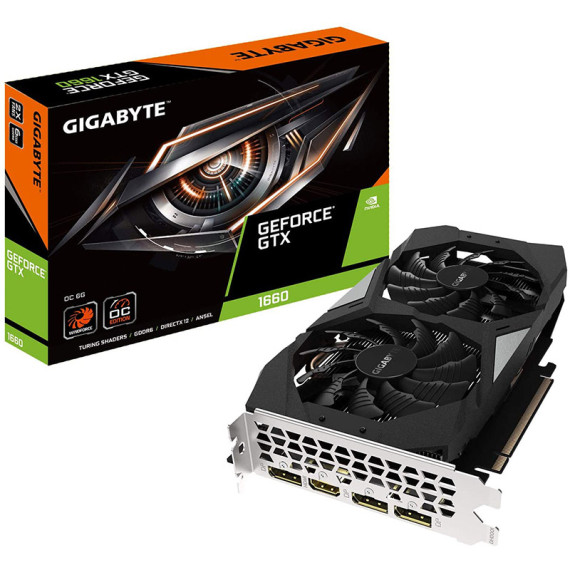 Gigabyte ვიდეო დაფა GeForce GTX1660 6GB GDDR5 192bit DPx3-HDMI OC