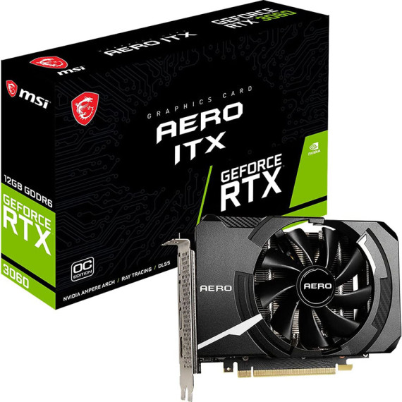 MSI ვიდეო დაფა GeForce RTX3060 12GB GDDR6 AERO ITX OC LHR