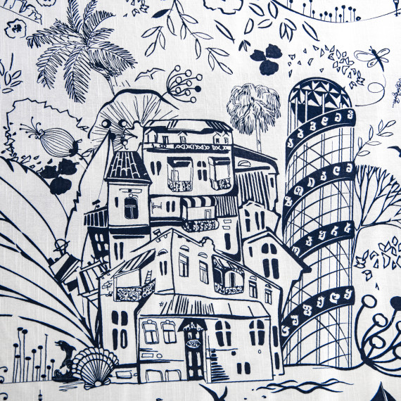 სუფრა - ბათუმი - თეთრი - პოლიესტერი, ზომა: 140 x 140 სმ, აირჩიეთ მასალა: პოლიესტერი, 3 image