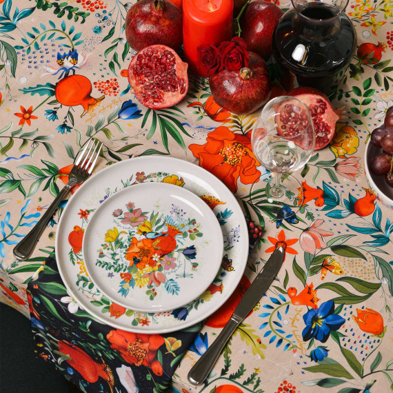 თეფში (2ც) - ბროწეულების ბაღი - 24სმ, 2 image