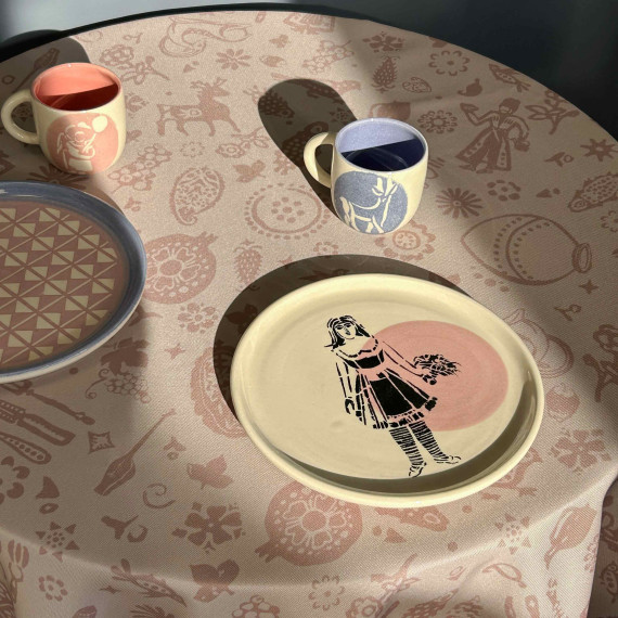 სუფრა - ქიმერიონი - ვარდისფერი, ზომა: 140 x 140 სმ, აირჩიეთ მასალა: პოლიესტერი, 2 image