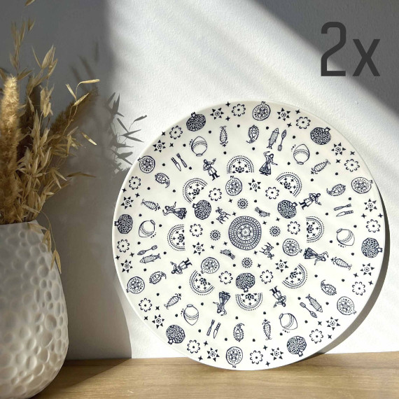 თეფში (2ც) - კალა - ფაიფური - 25სმ, 2 image თეფში (2ც) - კალა - ფაიფური - 25სმ, 2 image