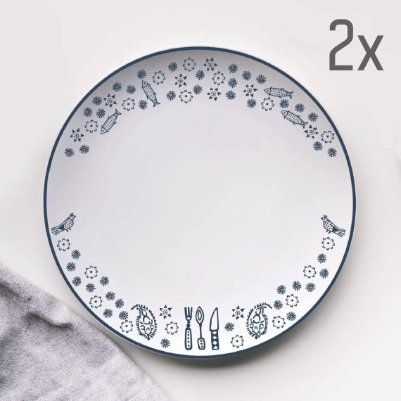 თეფში (2ც) - დანა-ჩანგალი - ფაიფური - 20სმ