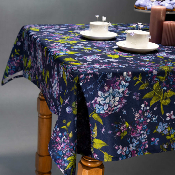 სუფრა - იასამანი - შავი, ზომა: 140 x 140 სმ, აირჩიეთ მასალა: პოლიესტერი, 3 image