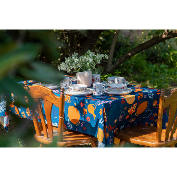 სუფრა - ქვევრები - ლურჯი, ზომა: 140 x 140 სმ, აირჩიეთ მასალა: პოლიესტერი, 7 image