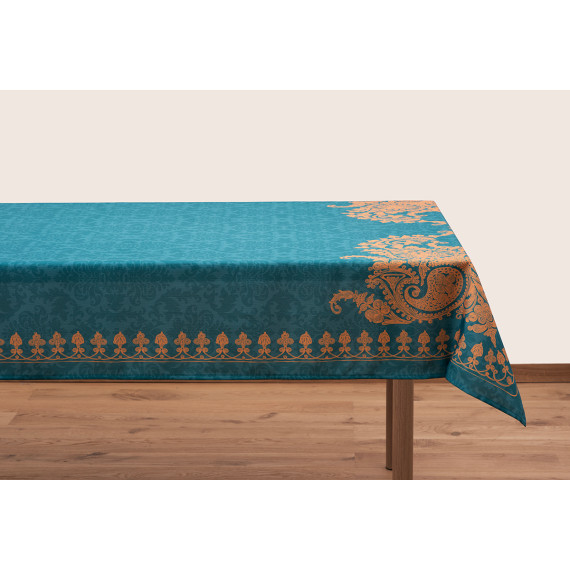 სუფრა - ბაგრატიონი - ფირუზისფერი - პოლიესტერი, ზომა: 140 x 140 სმ, აირჩიეთ მასალა: პოლიესტერი, 4 image