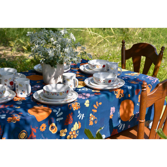 სუფრა - ქვევრები - ლურჯი, ზომა: 140 x 140 სმ, აირჩიეთ მასალა: პოლიესტერი, 5 image