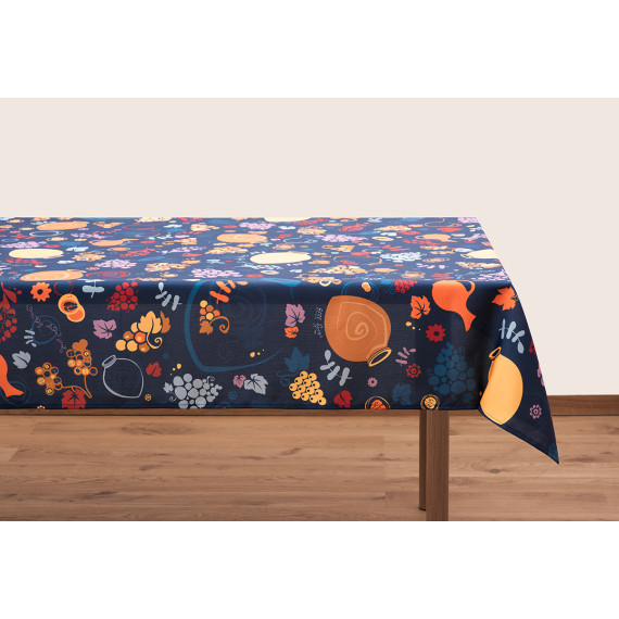 სუფრა - ქვევრები - ლურჯი, ზომა: 140 x 140 სმ, აირჩიეთ მასალა: პოლიესტერი, 8 image