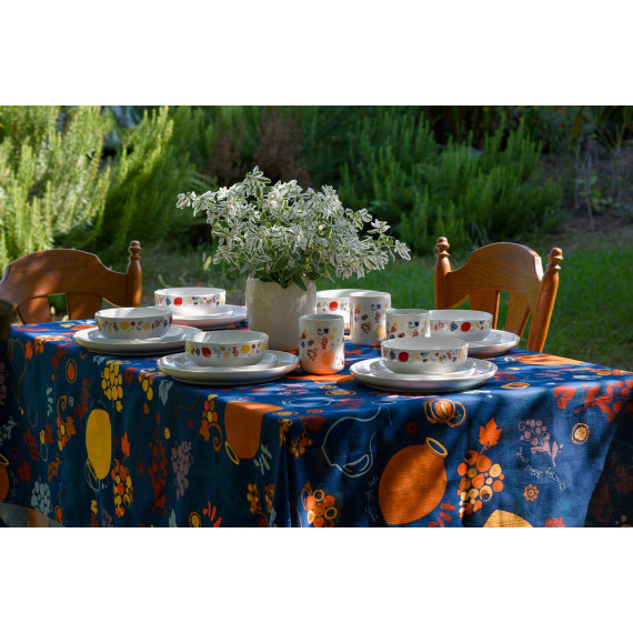 სუფრა - ქვევრები - ლურჯი, ზომა: 140 x 140 სმ, აირჩიეთ მასალა: პოლიესტერი, 6 image