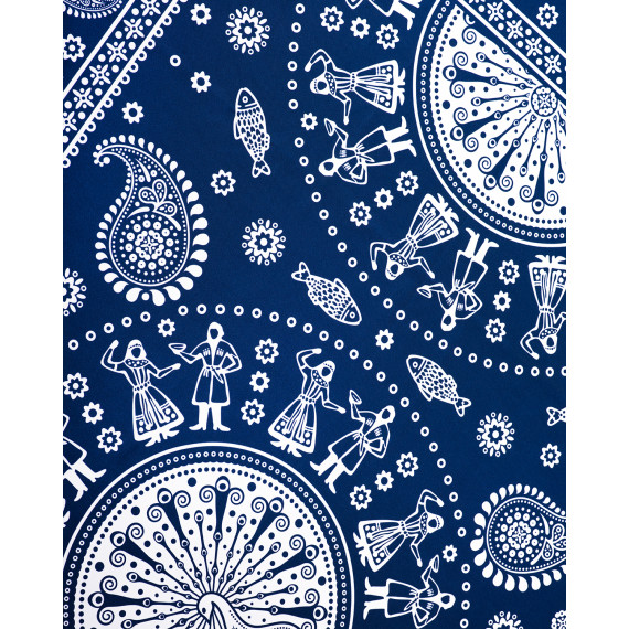 სუფრა - კალა - ლურჯი, ზომა: 140 x 140 სმ, აირჩიეთ მასალა: პოლიესტერი, 8 image