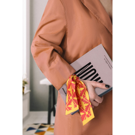 წვრილი შარფი - მარიამ-მართა - 51x5სმ - წითელი, 2 image წვრილი შარფი - მარიამ-მართა - 51x5სმ - წითელი, 2 image