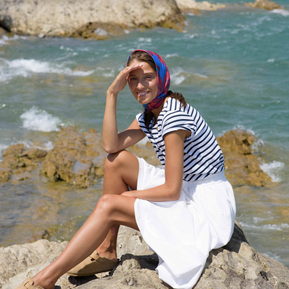 შარფი - ყაყაჩო - ლურჯი, 2 image შარფი - ყაყაჩო - ლურჯი, 2 image