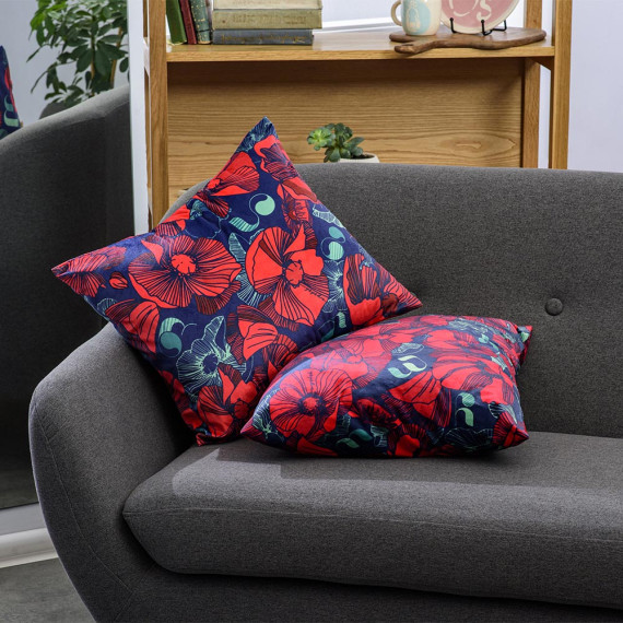 ბალიში - ყაყაჩო - ლურჯი, შიგთავსი: მხოლოდ ბალიშის პირი, 2 image ბალიში - ყაყაჩო - ლურჯი, შიგთავსი: მხოლოდ ბალიშის პირი, 2 image