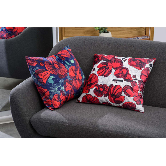 ბალიში - ყაყაჩო - ლურჯი, შიგთავსი: მხოლოდ ბალიშის პირი, 3 image ბალიში - ყაყაჩო - ლურჯი, შიგთავსი: მხოლოდ ბალიშის პირი, 3 image