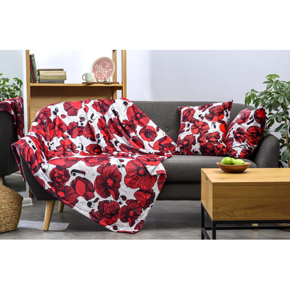 ბალიში - ყაყაჩო - თეთრი, შიგთავსი: მხოლოდ ბალიშის პირი, 4 image ბალიში - ყაყაჩო - თეთრი, შიგთავსი: მხოლოდ ბალიშის პირი, 4 image