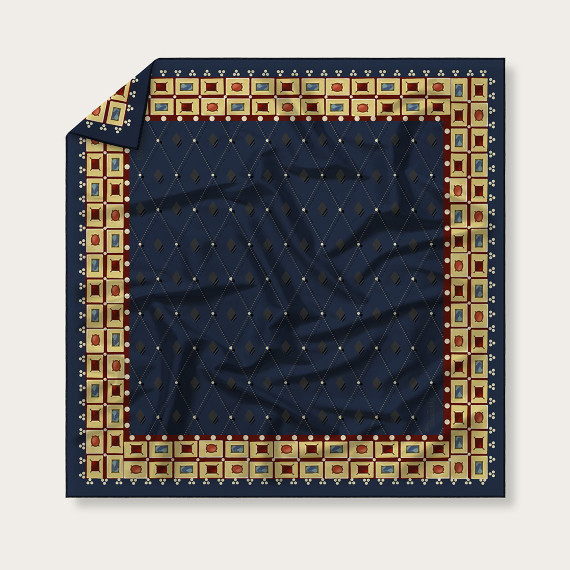 აბრეშუმის შარფი - თამარი, შარფის ზომა: 65 x 65სმ, 2 image