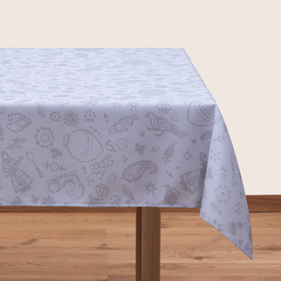 სუფრა - ქიმერიონი - კრემისფერი, ზომა: 140 x 140 სმ, აირჩიეთ მასალა: პოლიესტერი, 4 image