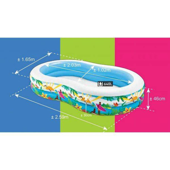 აუზი ოვალური პალმებით 2.6*1.6*0.5 - Intex, 4 image