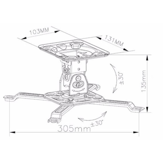 პროექტორის საკიდი - ALLSCREEN PROJECTOR CELLING MOUNT CPMSR-360 ROTATE360, 6 image