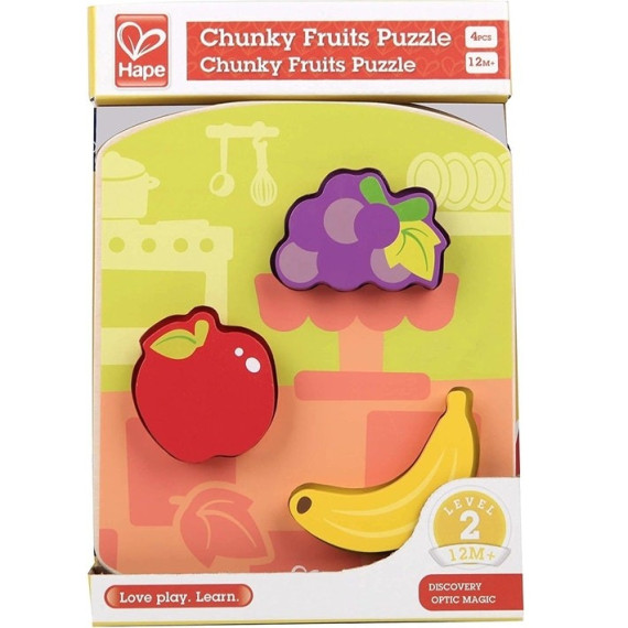 ხის სათამაშო პაზლი პატარებისთვის Chunky Fruit Puzzle – Hape ხის სათამაშო პაზლი პატარებისთვის Chunky Fruit Puzzle – Hape