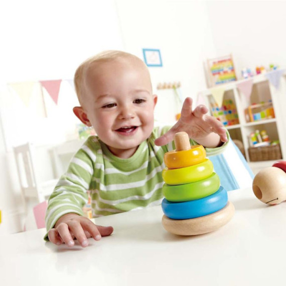 ხის სათამაშო პირამიდა კლოუნი – Hape, 3 image