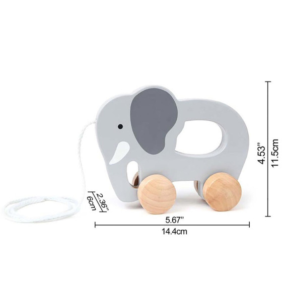 ხელით სატარებელი ხის სათამაშო სპილო – Hape, 3 image