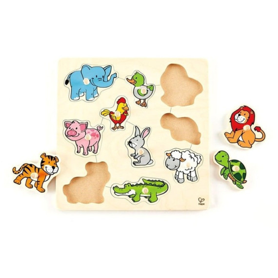 ხის სათამაშო პაზლი ცხოველები – Hape, 2 image