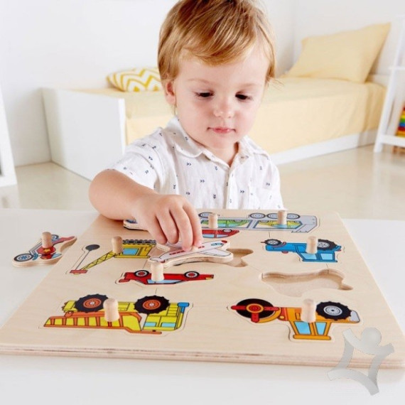 ხის სათამაშო პაზლი ტრანსპორტი – Hape, 2 image
