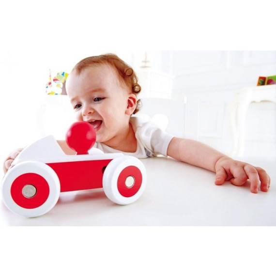 ხის სათამაშო წითელი მანქანა – Hape, 2 image