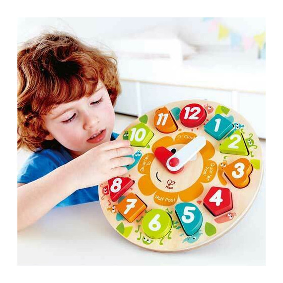 ხის სათამაშო პაზლი საათი – Hape, 2 image