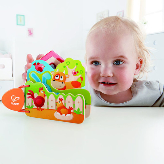 ხის სათამაშო წიგნი ფერმის ცხოველები – Hape, 2 image