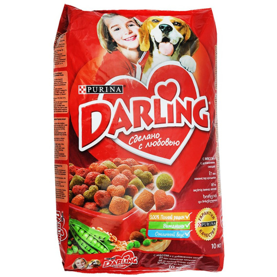 დარლინგი ძაღლის საქონლით და ბოსტნეულით 10კგ დარლინგი ძაღლის საქონლით და ბოსტნეულით 10კგ