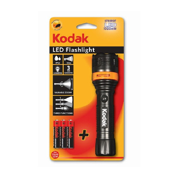 ფანარი LED Focus 157 1000m W + ელემენტი 3 AAA HD - Kodak
