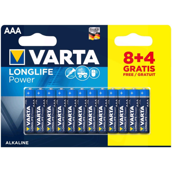 ბატარეა Longlife Power 8+4 AAA (Double Blister)