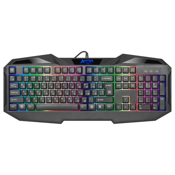 კომპლექტი (კლ.+მაუსი+მ.დასადები) Anger MKP-019 Gaming combo, Light,KB,Mouse,Mouse Pad (52019) DEFENDER