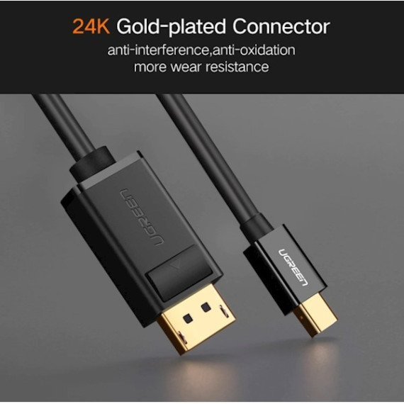 კაბელი - UGREEN MD105 (10477) Mini DP to DP Cable 1.5m (Black), 6 image