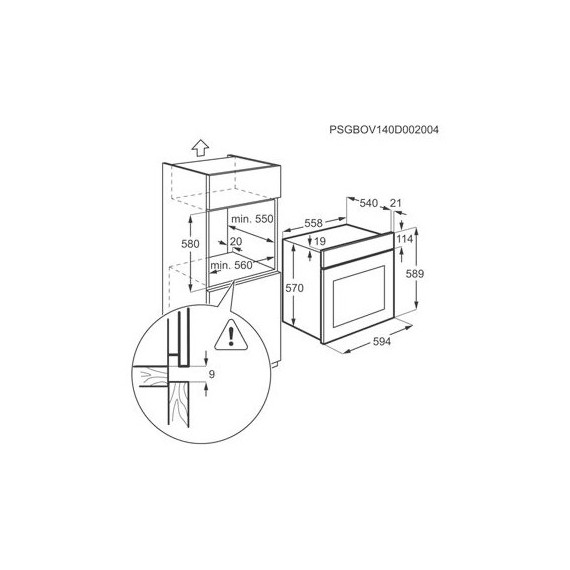 Electrolux ჩასაშენებელი ღუმელი OEF5C50X (ელექტროლუქსი), 4 image