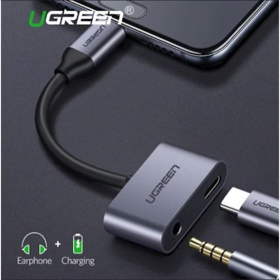 ადაპტერი - UGREEN CM193 (50596) Type C to 3.5mm Audio+ Type C Female Adapter Type-C to Aux, 5 image