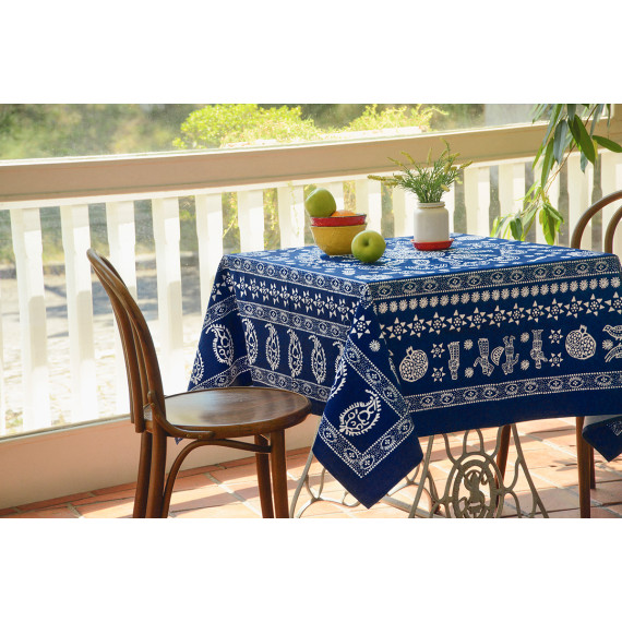 სუფრა - მეიდანი - ლურჯი, აირჩიეთ მასალა: პოლიესტერი, ზომა: 140x140, 2 image