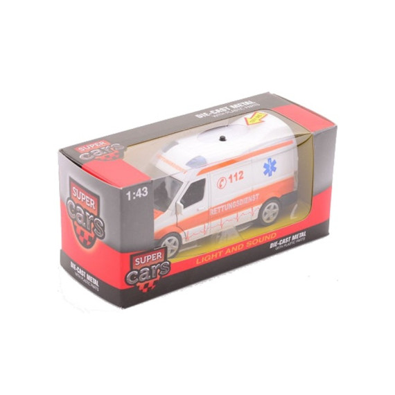 Johntoy სასწრაფო დახმარების მანქანა განათებით და ხმით 17 სმ (ჯონთოი)