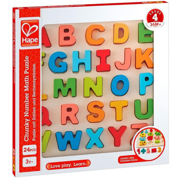 Hape ხის სათამაშო ფაზლი- ლათინური ასოები Chunky Alphabet Puzzle (ჰაპე) Hape ხის სათამაშო ფაზლი- ლათინური ასოები Chunky Alphabet Puzzle (ჰაპე)