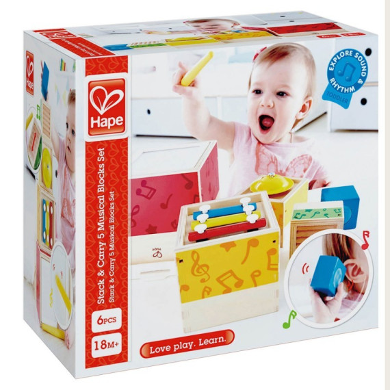 Hape ხის სათამაშო Stacking Music set (ჰაპე)